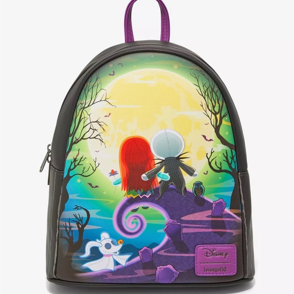 Loungefly Nightmare Before Christmas Jack & Sally Doll Mini Backpack New
